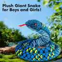 Plush Giant Snake, Realistic Stuffed Animal, Red Eyes Toy Gifts for Boys and Girls 110 Inches