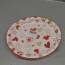 50Pcs Valentine's Party Tableware Oval Paper Plates, Large Oval Heart Design Disposable Dinner Platters Heavy Duty Dinnerware Serving Dish Platters for Valentines Bridal Shower Wedding Party Supplies