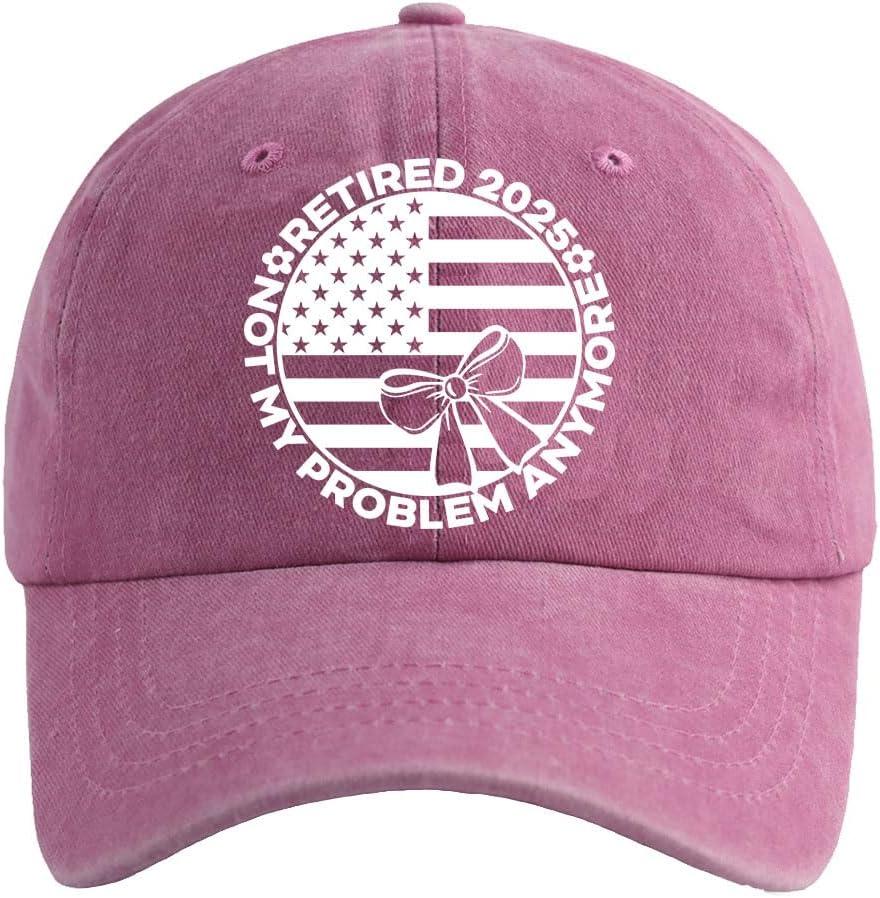 Retired Since 2025 Hat, Adjustable Cotton Embroidered Baseball Cap for Retirees Dad Mom Men Women Grandpa Grandma (One Size)