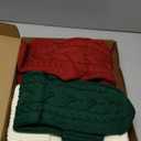 Christmas Stockings, 18 Inches Christmas Stocking with Name Tags Cable Knitted Stocking Decorations for Holiday Party Decor (2pcs Burgundy + 2pcs Green + 2pcs Ivory)