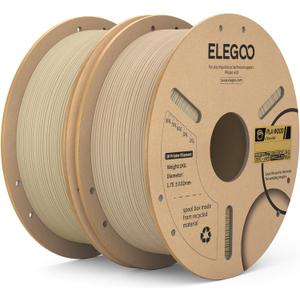 ELEGOO PLA Filament 1.75mm Oak Wood & Tan Birch 2KG, Real Wood Flour Added 3D Printer Filament, 2pcs 1kg Spool(2.2lbs) Fits for Most FDM 3D Printers