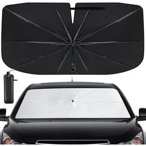 Windshield Sun Shade Umbrella - Car Sun Shade Windshield, Foldable Car Window Shades, Reflector Sunshade Offers Ultimate Sun Protection for Hatchback, Truck, SUV, MPV