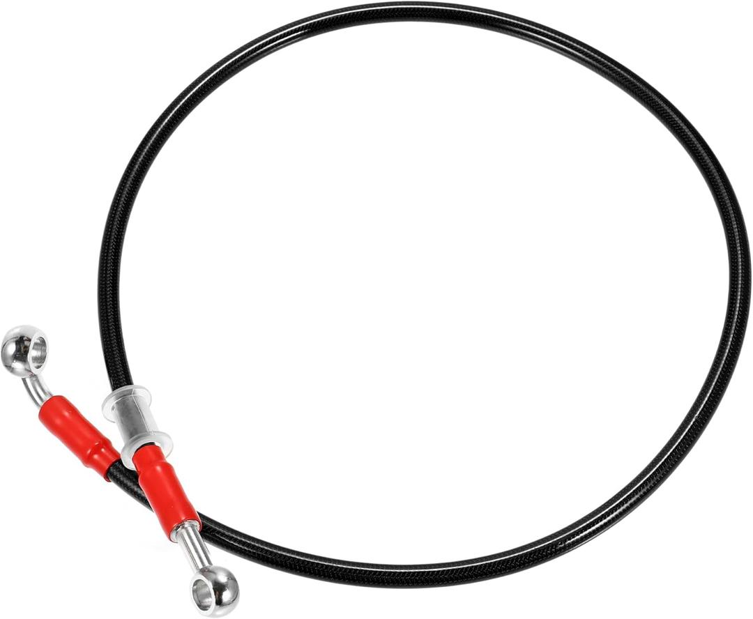 X AUTOHAUX 80cm 31.5" Length 10mm ID Motorcycle Hydraulic Brake Line Oil Hose Pipe 28 0 Stainless Steel Braided Cable for ATV Motocross Sport Bikes Black