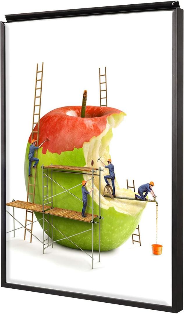 24x36 Poster Frames, Plexiglass, Black Aluminum Snap Frame, Front-loading Frame for Wall (Black, 1pcs)