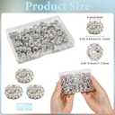 PONABEADIY 1 Box 35PCS European Rhinestone Beads Large Hole AB Color Diamond Hair Crystal Fairy Wand Clay Glitter Rondelle Spacer Charms Bead Bulk for Jewelry Making Pens Bracelets DIY Craft Supplies