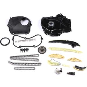 Engine Timing Chain Kit EA888 1.8L 2.0L Fit for Tiguan-auto 2009-2018 for Passat-auto 2008-2015 Fit for Jetta-auto Q3 CC A5/A4/A3/A6 Beetle Eos S3 06-15 with Time Covers Oil Pump Tensioner