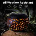 Solar Table Lantern Outdoor Waterproof-Dancing Flickering Flame Solar Powered LED Light,Black Metal Desktop Decorative Lamp for Gifts for Women Mom Desk Patio Garden Yard Decor