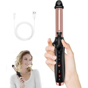 Cordless Curling Iron Rechargeable, Portable Travel Curling Iron, Ceramic Flat Iron with 3 Temp Setting, Straightener and Curler 2 in 1, USB Small Hair Curlers for Short Hair