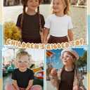 3 Pack Toddler Girl Shirts Baby Girl Cotton Basic Tee Cute Ribbed T-Shirt Kids Short Sleeve Tops Clothes Ages 18M-5T (Brown)