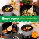 Riveira Brown Bamboo Wooden Cooking Utensils Set of 6 Natural Bamboo Wooden Spoons, Spatula, Non-Toxic, Heat-Resistant, Eco-Friendly