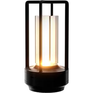 Table Lamp, Portable Cordless Rechargeable LED Lamp, 3-Colour Dimming Metal Bedside Lamp, Small Desk Lamp for Bedroom and Outdoor Use, Ideal for Restaurants, Bars, Coffee Shops and Camping