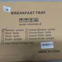 Breakfast Tray with Folding Legs Set of 2, Bamboo Bed Tray Table 15.7" Foldable TV Dinner Tray with Ergonomic Wave Handles for Bed Couch Sofa, Breakfast, Snacks, Coffee, Natural
