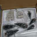 Christmas Village Set - Ceramic Houses, Remote LED Tea Lights, Trees