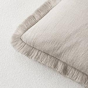 MIULEE Pack of 1 Decorative Outdoor Solid Waterproof Throw Pillow Covers Faux Linen Garden Farmhouse Cushion Cases for Patio Tent Balcony Couch Sofa 18x18 Inch Beige