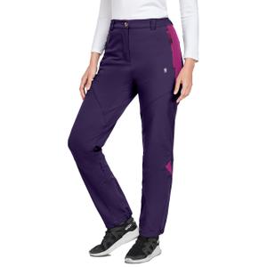 Little Donkey Andy Women's Fleece Lined Waterproof Softshell Pants Hiking Ski Snowboarding Pants Dark Purple Size S