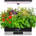 SereneLife Smart Starter Kit-Hydroponic Herb Garden Indoor Plant System w/Height Adjustable LED Grow Lights, 6 pods, 3 Modes-Home Kitchen, Bedroom, Office SLGLF130 (Black)