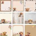 9 Pads Highland Cow Sticky Notes 3x3 Inch Cute Self Stick Notepads Notes Adhesive Memo Pad Office Decor Gifts for Students School Teacher Meeting Office Supplies