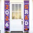 Graduation Porch Banner Class Sign Congrats Grad Hanging Flags High School College University Party Decoration For Front Door Outdoor Purple Orange