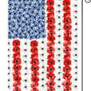 Patriotic Flower American Garden Flag Spring Summer Yard Decor 4th of July Memorial Independence Day Decorations Red White Blue Poppy Banner for Outside 28x40 Double Sided