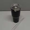 BUILT Double Walled Stainless Steel Tumbler Set with Replacement Lid, 2 Reusable Tritan Wire Straw Cleaning Brush in Gift Box, 1 Count (Pack of 1), Black, 30 fl.oz.