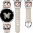 Celtic Knot Silicone Band Compatible with Samsung Galaxy Watch 8 40mm 44mm/ 8 Classic 46mm Band Women, No Gap One-Click Dressy Cute Interlock Buckle Premium Silicone Adjustable Strap Wristband
