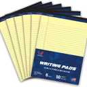 Woodlake Legal Pads 8.5"x11" 6Pack, Wide Ruled, Premium Yellow Paper Pad No ink Bleed, MicroPerforated Writing Pads,50 Sheets, Letter Size Note pads for School, Office & Home, Made in USA