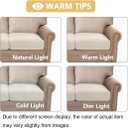 H.VERSAILTEX Super Stretch Individual Seat Cushion Covers Sofa Covers Couch Covers Slipcover Sets Thick Jacquard Textured Twill Fabric (2 Piece Medium Sofa Cushion Covers, Cream)