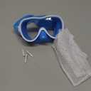 Kids Swim Goggles, Anti-Leak Snork Mask with Nose Cover & Elastic Fabric Strap, UV Protection Swimming Goggles for Kids Boys Girls (Blue)