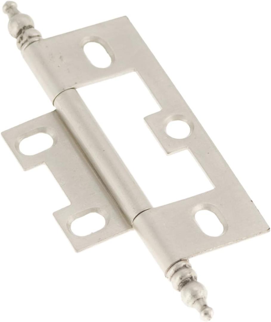 Hickory Hardware P8293-SN Self Mortise Collection Flush/Full Inset Hinges for Face Frame Cabinets - Free Swinging Self-Closing Hinge - Easy Installation - Satin Nickel Finish, Pack of 1 Pair