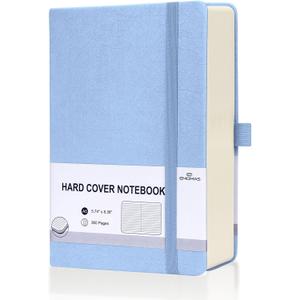 Lined Journal Notebook, 360 Numbered Pages(With page number), Thick Journal for Writing A5 College Ruled Notebook, 100gsm Lined Paper, Leather Hardcover, 5.75'' X 8.38''-1 Pack, Sky Blue