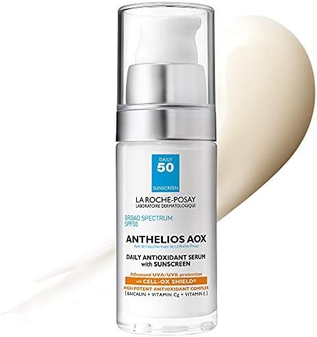 La Roche-Posay Anthelios AOX Daily Antioxidant Serum with SPF, Face Moisturizer with Sunscreen and Vitamin C & E, Oil Free Face Sunscreen for Sensitive Skin, Moisturizing Sun Protection, 30ml