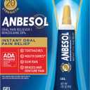 Anbesol Gel Maximum Strength - Instant Oral Pain Relief for Toothaches, Canker Sores, Sore Gums, Denture Pain - 0.33 oz