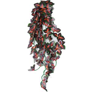 Dsoar 30cm/12in Aquarium Decorations Plants Artificial Fake Plastic Water Grass Plants for Fish Tank Aquarium Decor Artificial Hanging Plants (Red Leaves)