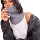 Winter Neck Warmer Scarf Neck Gaiter for Men Women, Windproof Neck Warmer Ski, Tube Circle Neck Scarves (Gray)