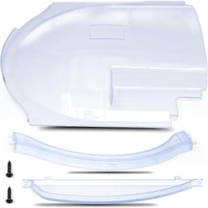 4812-01 RV Screen Door Slider Panel Bubble Style & 4810-00 Stopper & 4814-00 Holder 3 in 1 Complete Kit Replacement for Dexter Right Hand Screen Door, Clear Plexiglass Bubble Style