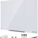 TOWON 47 x 35 Inch Glass Magnetic Dry Erase Board, Glass White Board for Wall, Clean Whiteboard Dry Erase Large, Brilliant White