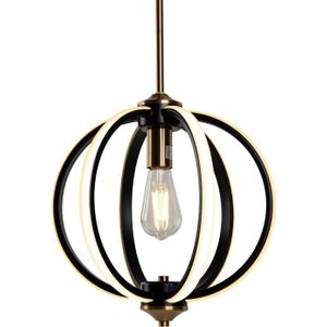 Dimmable Pendant Light 28W LED Silicone Strip and Bulb (Included) Combo, Adjustable Height Metal Modern Kitchen Island Fixtures Chandeliers, Suitable for Dining Room Restaurants,Living Rooms,Cafes