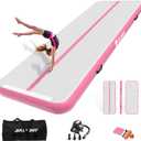 AKSPORT Inflatable Gymnatsics Mat Tumble Track 10ft 13ft 16ft 20ft 23ft Air Tumbling Mat with Air Pump for Home Use/Training/Cheerleading/Yoga