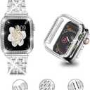 Bekomo Compatible for Apple Watch Ultra Band 49mm 46mm 45mm 41mm 38mm 40mm 42mm 44mm with 2 Pack Bling Crystal Diamonds Case Cover, iwatch SE Series Ultra 3 2/11/10/9/8/7/6/5/4/3/2/1 Bands for Women