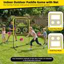 Indoor Paddle Game with Net, Portable Pickleball Set with Net for Family or Solo Fun, All in One Outdoor Sports - Badminton, Pingpong, Tennis for Lawn, Backyard, Camping, Beach