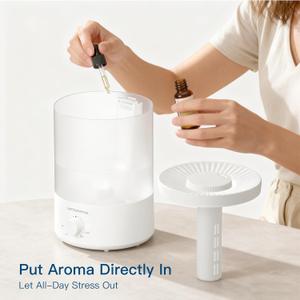 MEGAWISE 1 pack 3.5L Ultrasonic Cool Mist Humidifier Top-Fill, Essential Oil Diffuser, Quiet Operation, Night Light, Auto Shut-Off for Home & Office  (Medium)