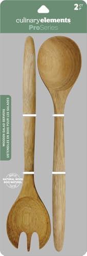 CULINARY ELEMENTS Wood Culinary Elements Salad Servers, 1 EA