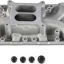 7121 8124 RPM Intake Manifold Aluminum Dual Plane Compatible with Ford Windsor Small Block SBF 1962-2001 260 289 302W V8 Idle-6,500 DM-3212-N Silver