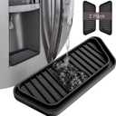 KindGa Refrigerator Drip Catcher Tray,Protector Ice and Water Dispenser Pan,Fridge Spills Water Pad Catch Basin for Drainage 2 Pack (Rectangular,Black)
