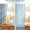 Melodieux Blue Sheer Curtains 84 Inches Long 2 Panels for Bedroom Living Room, Natural Cotton Textured Light Filtering Window Sheer Curtains, Rustic Rod Pocket Crinkle Voile Drapes, 52" W x 84" L