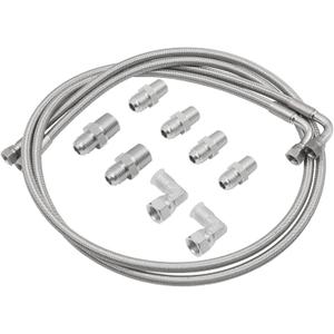 52" 6AN SS Braided Transmission Cooler Hose Lines,for Chevy Ford Mopar GM GMC Buick Cadillac Cars and Trucks Replace 700R4/ TH350/ TH400/ NP-700RTL