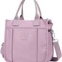 Small Tote Bag with Zipper Tote Bag for Women Nylon Satchel Hobo Bag Messenger Bag (Pink)