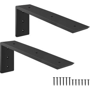 Countertop Support Brackets, Heavy Duty L Shelf Bracket 16'' x 6'' x2.5'' for Granite, Holds up to 300 lbs, L Bracket for Quartz, Granite, Wood, Concrete and Laminate Countertops(2 Pack)