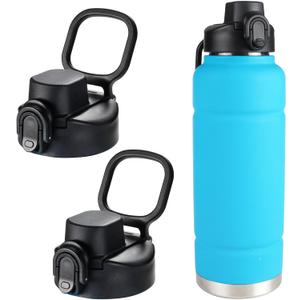 Auto Spout Lid for Bubba Trailblazer 24 32 40 oz Water Bottle, 2 Pack Lid Compatible with Bubba Flo Kids 16oz Wide Mouth Water Bottle, Portable Replacement Cap2pcs