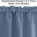 NICETOWN Stone Blue Short Valances for Kitchen, Thermal Insulated Farmhouse Window Cover Adjustable Rod Pocket 18 inches Long + 1.6 inch Header Small Valances for Office/Cafe, 2 Panels, 42" Wide